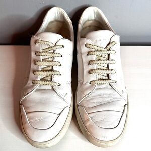 MaxMara - Women’s White Leather Sneakers - Contrasting Laces & Stitching, Sz 39